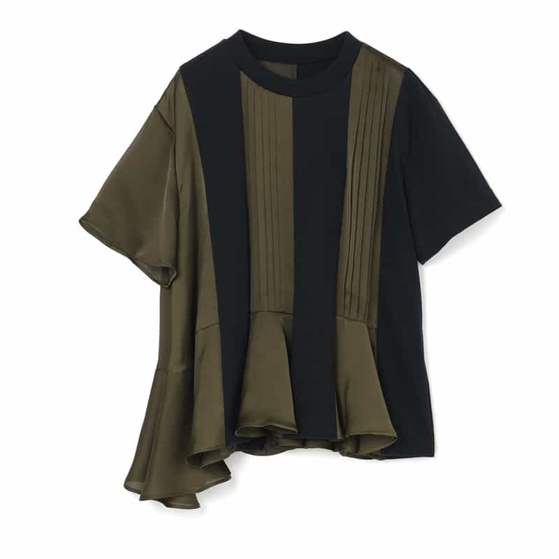 SACAI＜サカイ＞ コンビネーション プリーツ入りTシャツ
