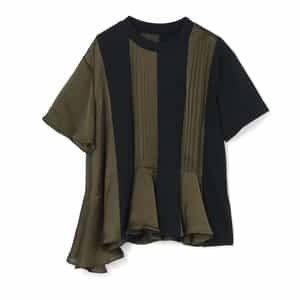 SACAI＜サカイ＞ コンビネーション プリーツ入りTシャツ
