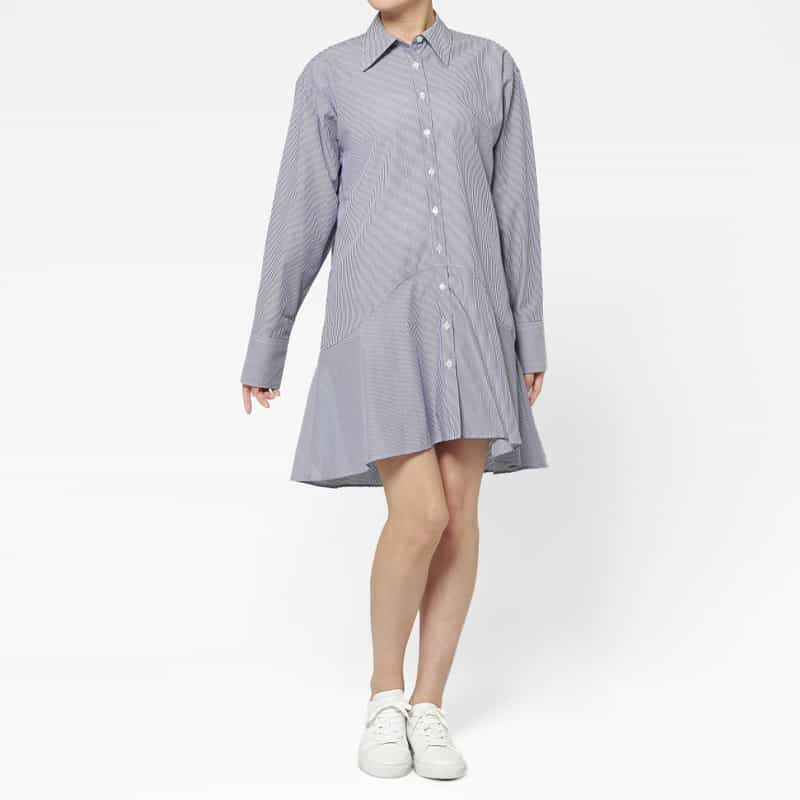 BITE STUDIOS BITE STUDIOS ＜バイト ストゥディオズ＞ ストライプ柄シャツドレス BLUE