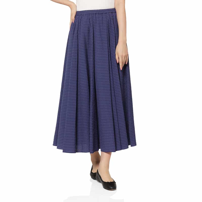 ウォッシャブル シアーチェック素材ロングスカート