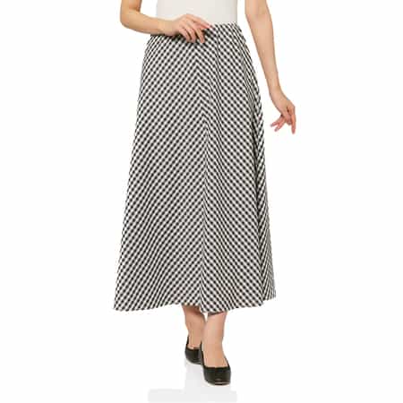 ウォッシャブル ギンガムチェック柄ロングスカート