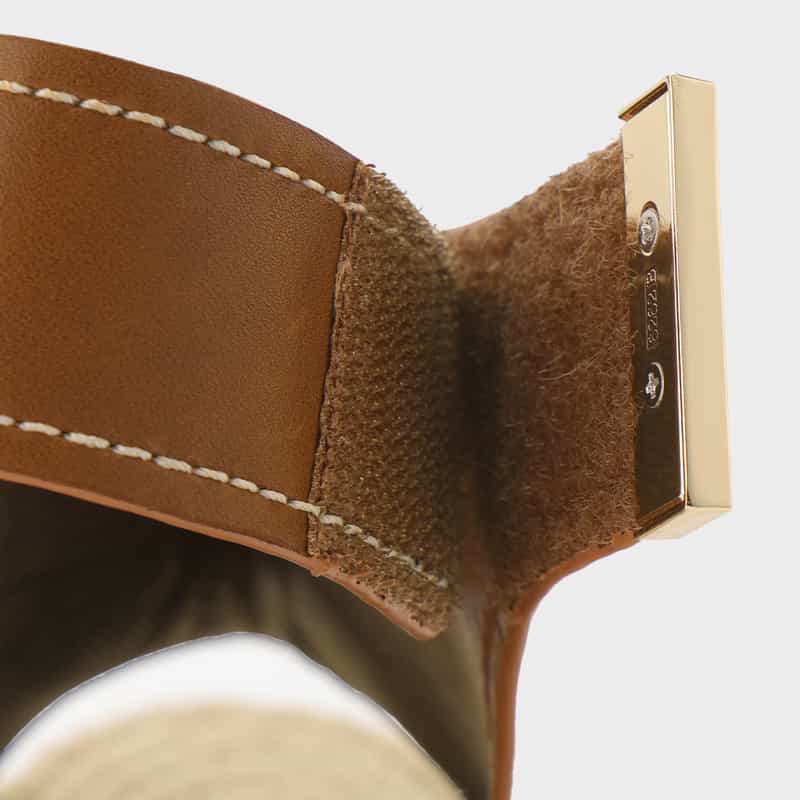 BARNEYS NEW YORK ジュートソール ウェッジソールサンダル CAMEL