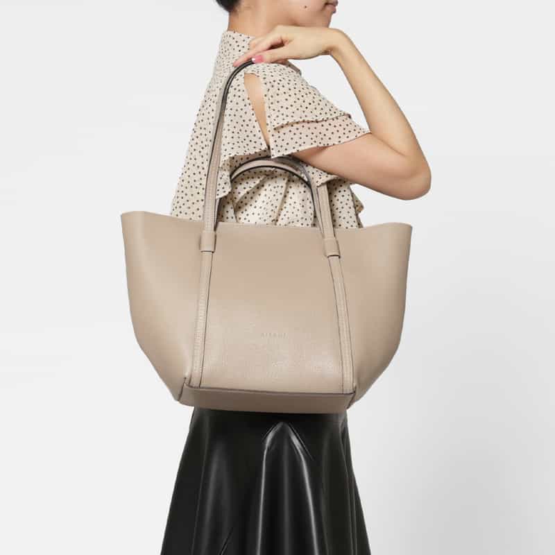 RIPANI RIPANI＜リパーニ＞ ダブルハンドルトートバッグ “SAKI“ GRAY BEIGE