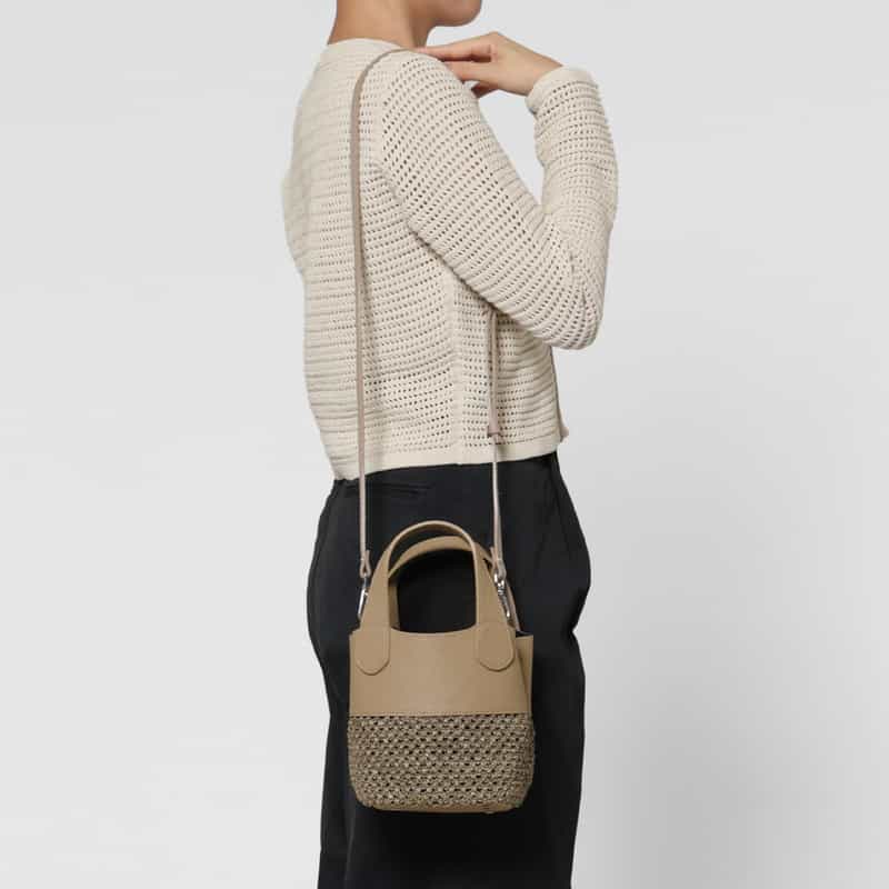 RIPANI RIPANI＜リパーニ＞ 異素材コンビネーションハンドバッグ “ANNA“ BEIGE