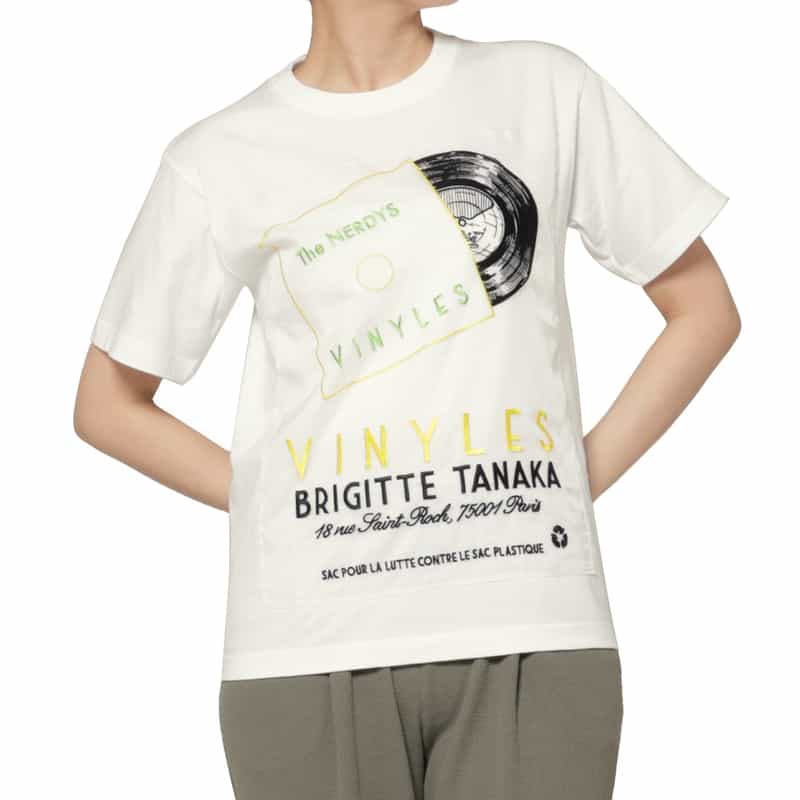 THE NERDYS THE NERDYS ＜ザ ナーディーズ＞ ＜ブリジット タナカ＞コラボレート オーガンジーTシャツ WHITE