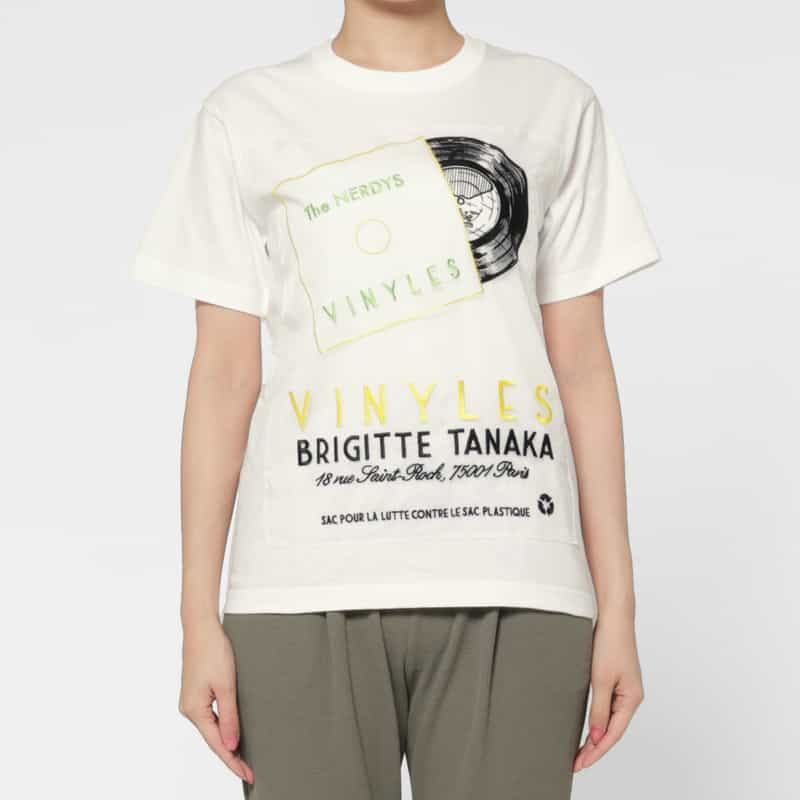 THE NERDYS THE NERDYS ＜ザ ナーディーズ＞ ＜ブリジット タナカ＞コラボレート オーガンジーTシャツ WHITE