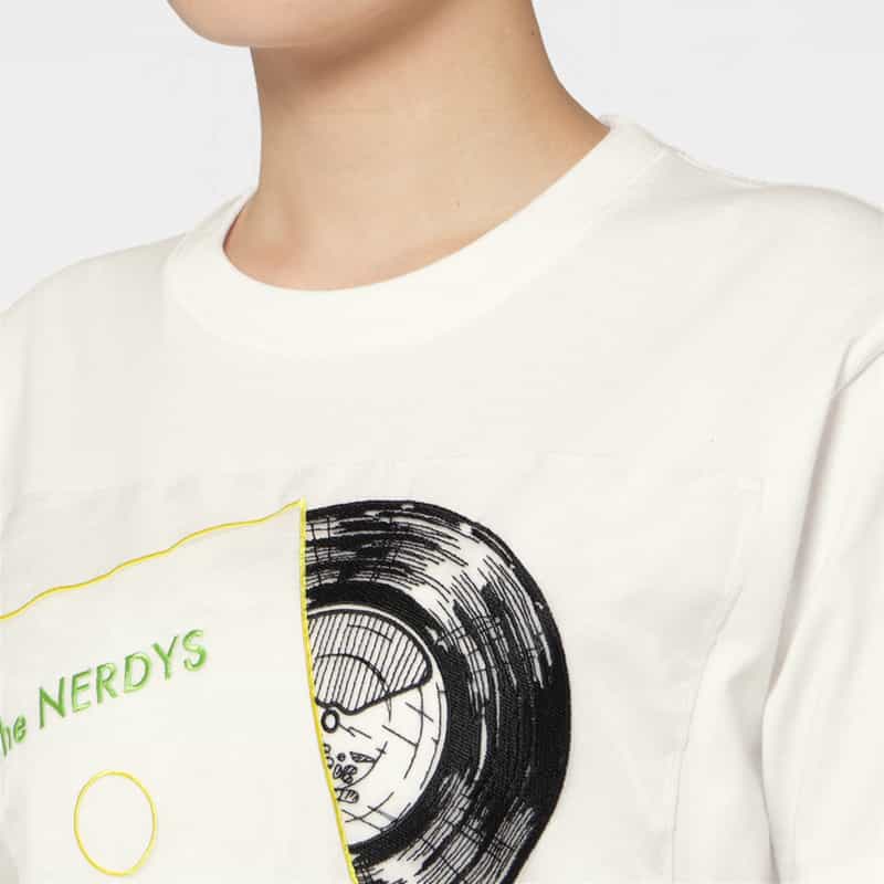 THE NERDYS THE NERDYS ＜ザ ナーディーズ＞ ＜ブリジット タナカ＞コラボレート オーガンジーTシャツ WHITE