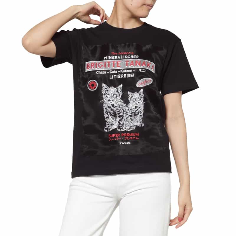 THE NERDYS THE NERDYS ＜ザ ナーディーズ＞ ＜ブリジット タナカ＞コラボレート オーガンジーTシャツ BLACK