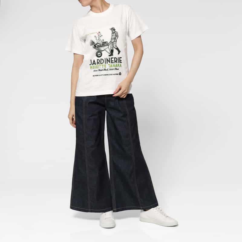 THE NERDYS THE NERDYS ＜ザ ナーディーズ＞ ＜ブリジット タナカ＞コラボレート オーガンジーTシャツ WHITE