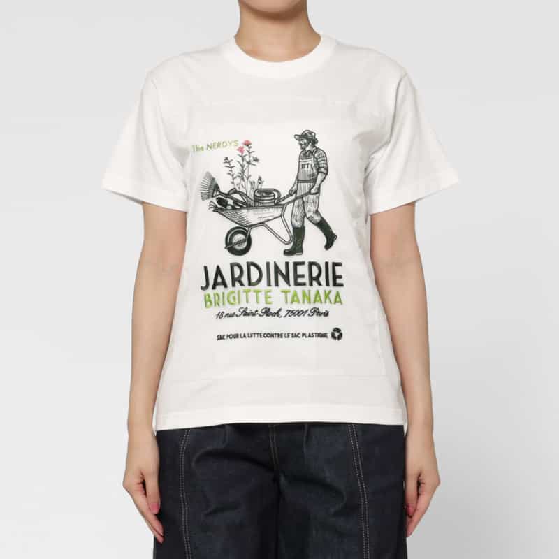 THE NERDYS THE NERDYS ＜ザ ナーディーズ＞ ＜ブリジット タナカ＞コラボレート オーガンジーTシャツ WHITE