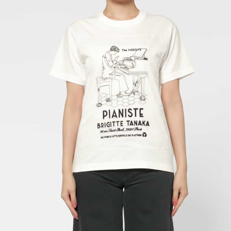 THE NERDYS THE NERDYS ＜ザ ナーディーズ＞ ＜ブリジット タナカ＞コラボレート オーガンジーTシャツ WHITE