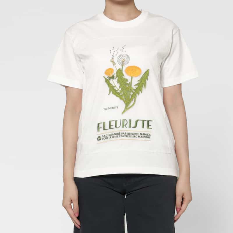 THE NERDYS THE NERDYS ＜ザ ナーディーズ＞ ＜ブリジット タナカ＞コラボレート オーガンジーTシャツ WHITE