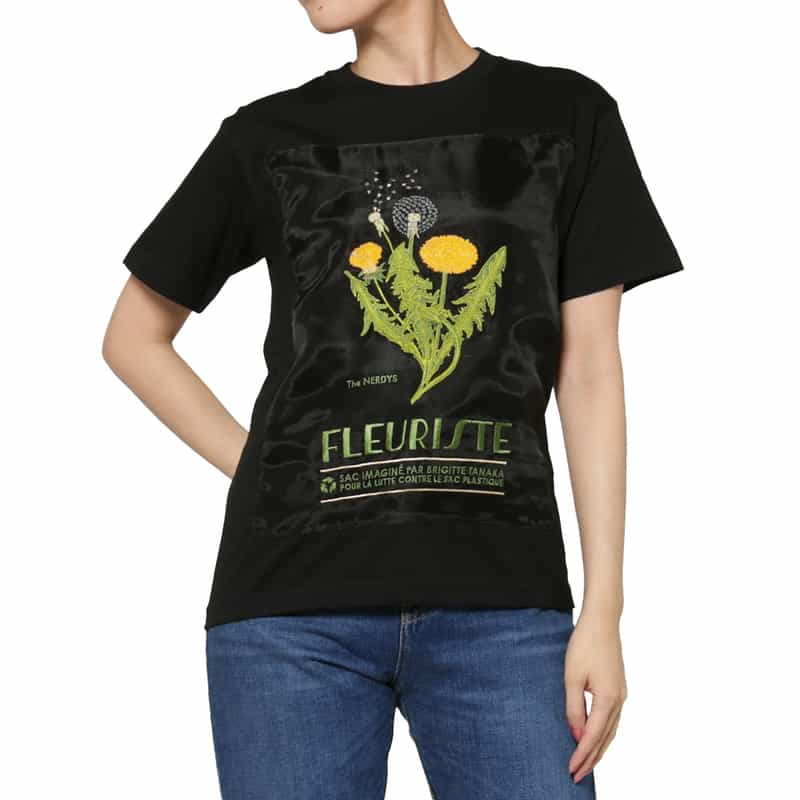 THE NERDYS THE NERDYS ＜ザ ナーディーズ＞ ＜ブリジット タナカ＞コラボレート オーガンジーTシャツ BLACK