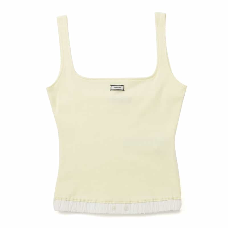 Entire Studios ENTIRE STUDIOS ＜エンタイア スタジオ＞ ポプリントリムタンクトップ LIGHT YELLOW