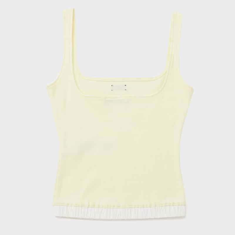 Entire Studios ENTIRE STUDIOS ＜エンタイア スタジオ＞ ポプリントリムタンクトップ LIGHT YELLOW