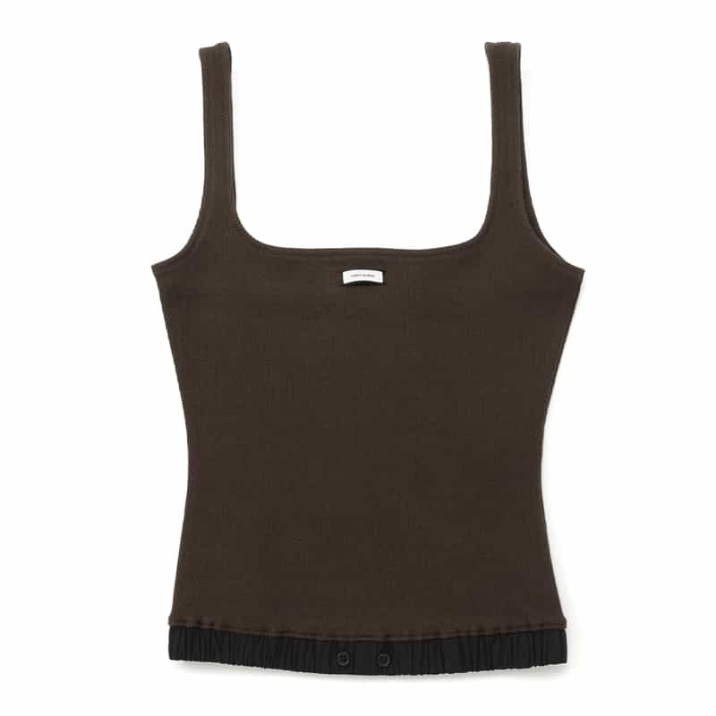 Entire Studios ENTIRE STUDIOS ＜エンタイア スタジオ＞ ポプリントリムタンクトップ DARK BROWN