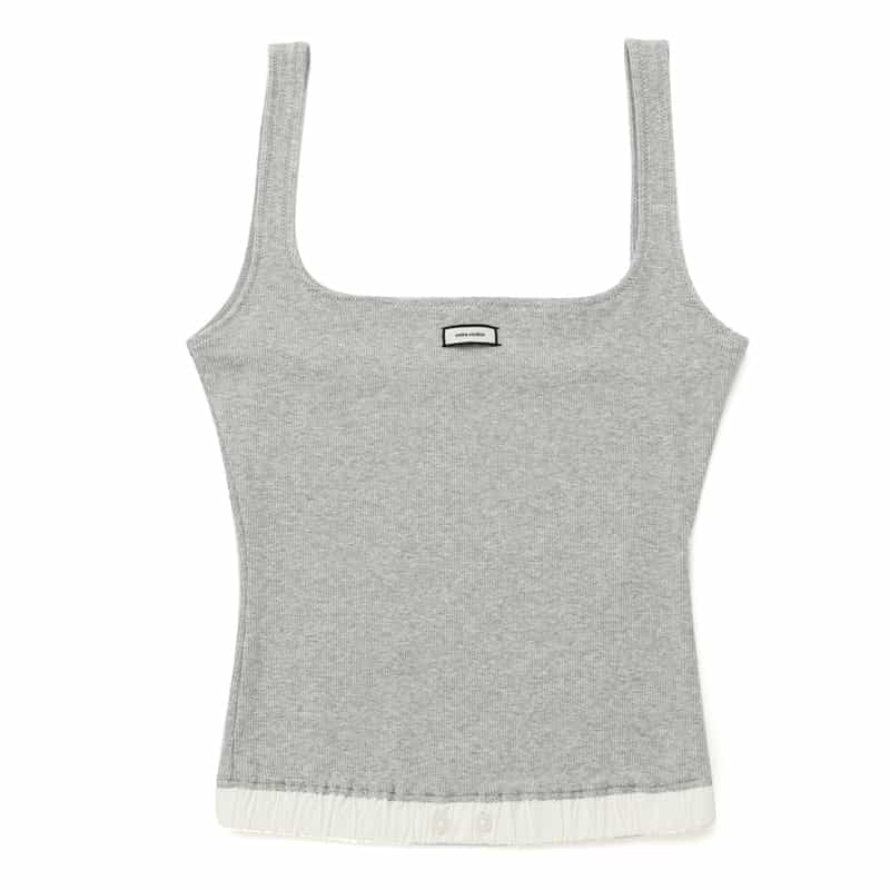 Entire Studios ENTIRE STUDIOS ＜エンタイア スタジオ＞ ポプリントリムタンクトップ GRAY