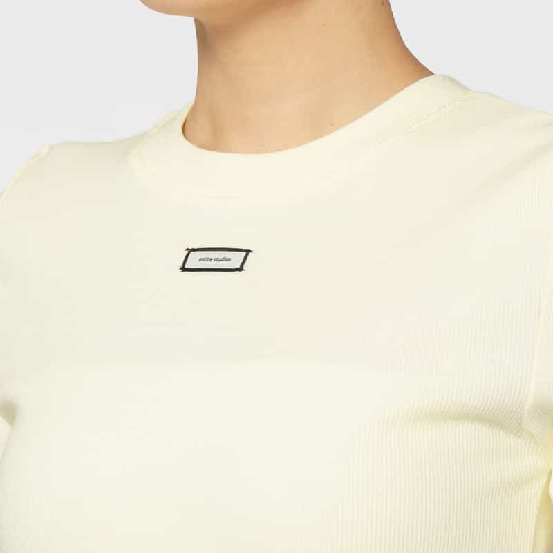 Entire Studios ENTIRE STUDIOS ＜エンタイア スタジオ＞ クルーネックリブTシャツ LIGHT YELLOW