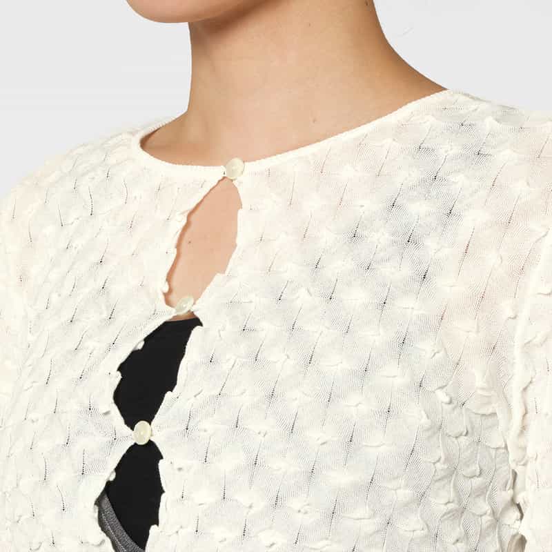 OPEN SESAME CLUB OPEN SESAME CLUB ＜オープン セサミ クラブ＞ ショートニットカーディガン WHITE