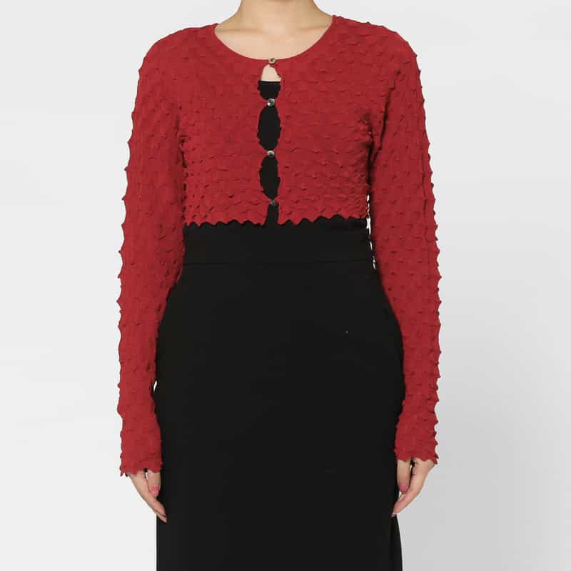 OPEN SESAME CLUB OPEN SESAME CLUB ＜オープン セサミ クラブ＞ バーニーズ　ニューヨーク限定ショートニットカーディガン RED