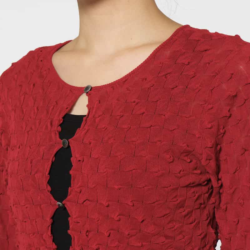 OPEN SESAME CLUB OPEN SESAME CLUB ＜オープン セサミ クラブ＞ バーニーズ　ニューヨーク限定ショートニットカーディガン RED