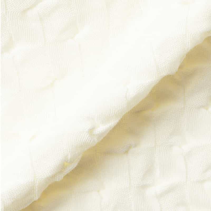 OPEN SESAME CLUB OPEN SESAME CLUB ＜オープン セサミ クラブ＞ バックオープン シアーニットプルオーバー WHITE