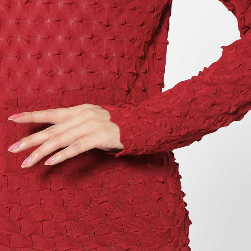 OPEN SESAME CLUB OPEN SESAME CLUB ＜オープン セサミ クラブ＞ バーニーズ　ニューヨーク限定バックオープン シアーニットプルオーバー RED