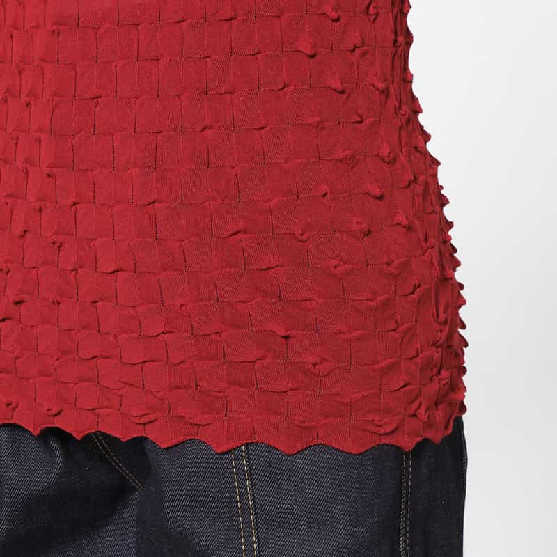 OPEN SESAME CLUB OPEN SESAME CLUB ＜オープン セサミ クラブ＞ バーニーズ　ニューヨーク限定バックオープン シアーニットプルオーバー RED