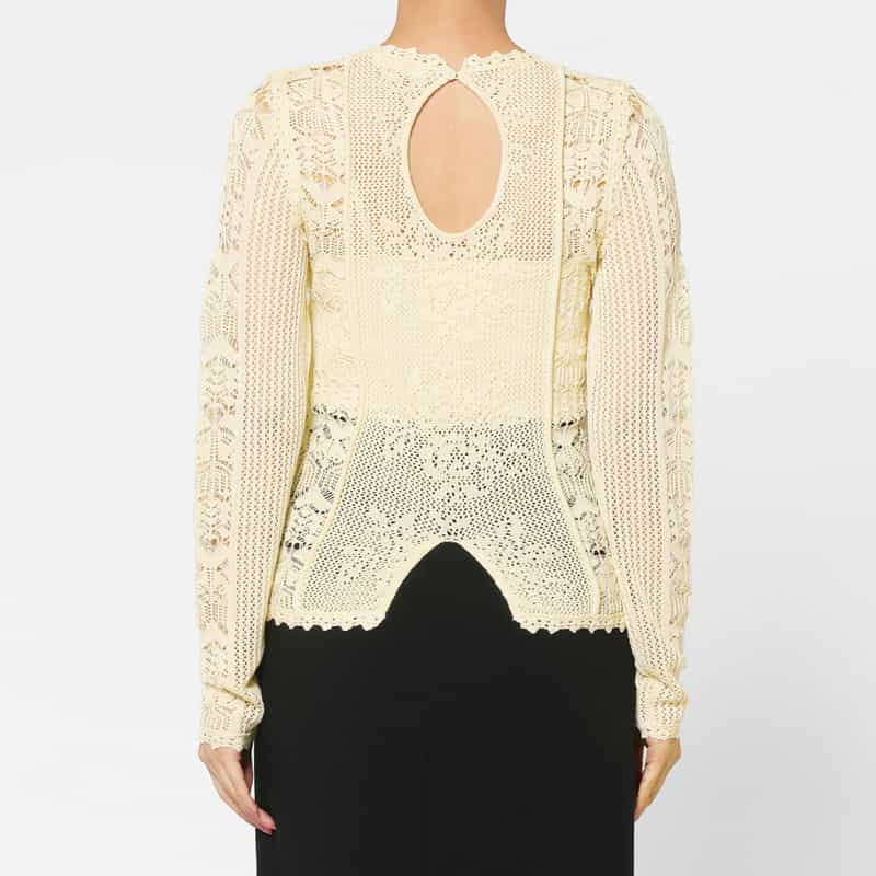 OPEN SESAME CLUB OPEN SESAME CLUB ＜オープン セサミ クラブ＞ レースニットプルオーバー IVORY