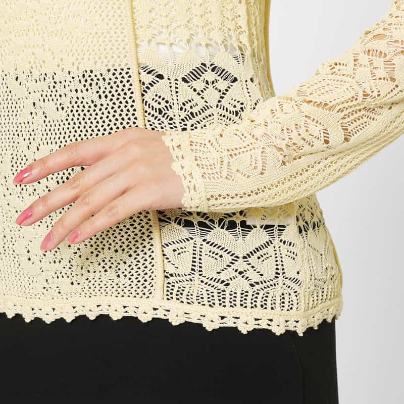 OPEN SESAME CLUB OPEN SESAME CLUB ＜オープン セサミ クラブ＞ レースニットプルオーバー IVORY