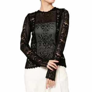 OPEN SESAME CLUB ＜オープン セサミ クラブ＞ レースニットプルオーバー