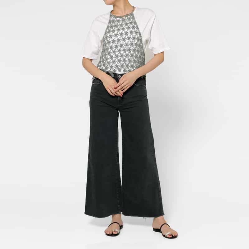 OPEN SESAME CLUB OPEN SESAME CLUB ＜オープン セサミ クラブ＞ フラワーレースニットキャミソール SILVER