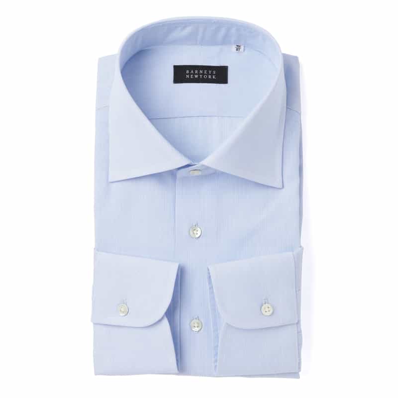 BARNEYS NEW YORK ピンストライプ柄ドレスシャツ LIGHT BLUE