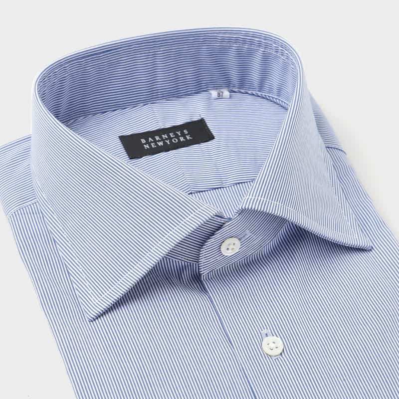 BARNEYS NEW YORK ピンストライプ柄ドレスシャツ NAVY