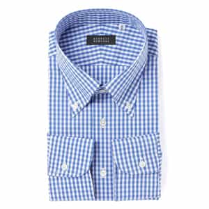 ギンガムチェック柄ドレスシャツ