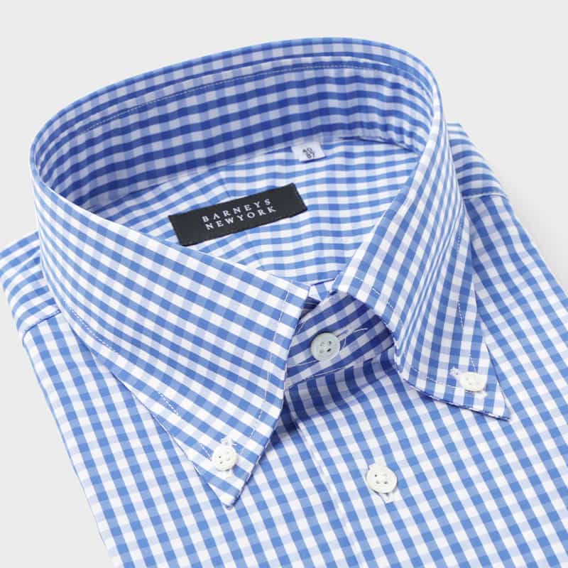 BARNEYS NEW YORK ギンガムチェック柄ドレスシャツ BLUE