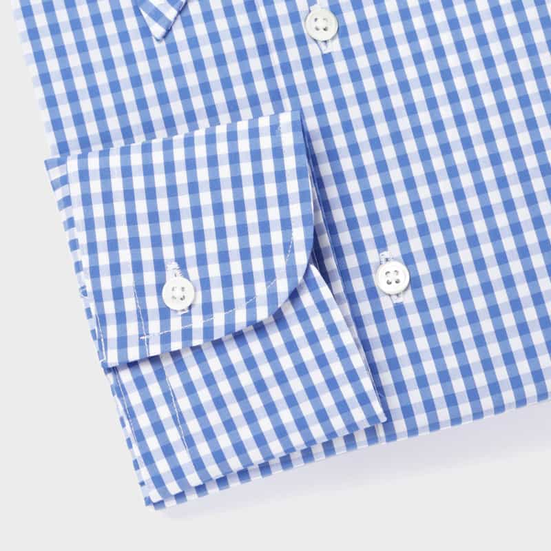 BARNEYS NEW YORK ギンガムチェック柄ドレスシャツ BLUE