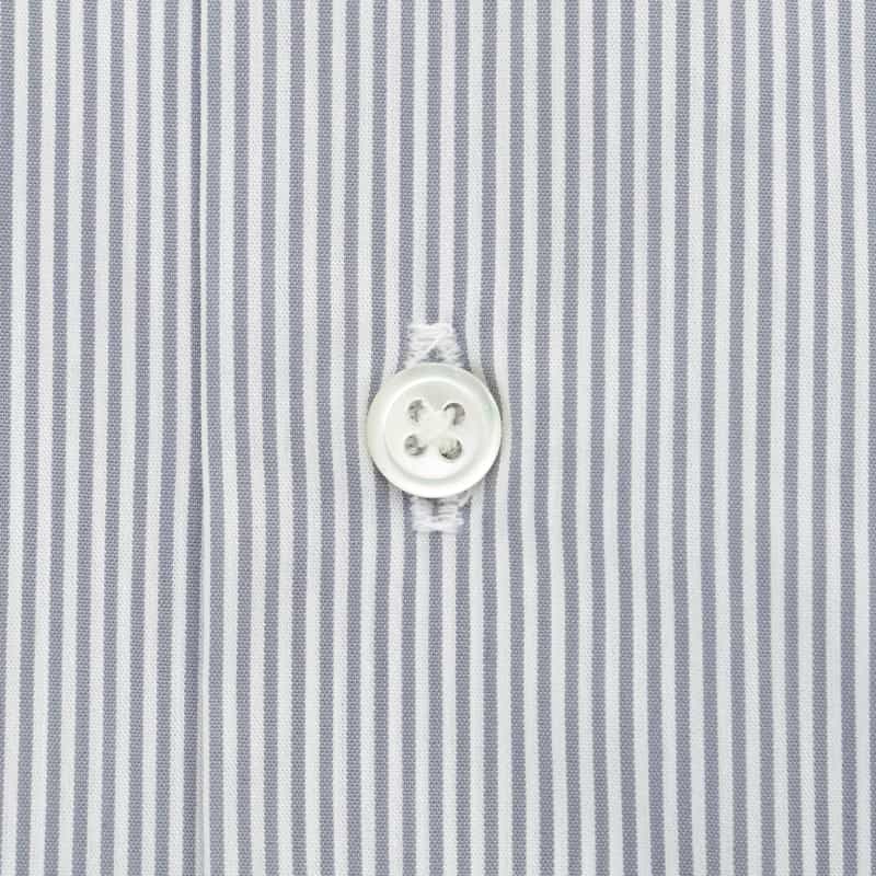 BARNEYS NEW YORK ストライプ柄クレリックドレスシャツ GRAY