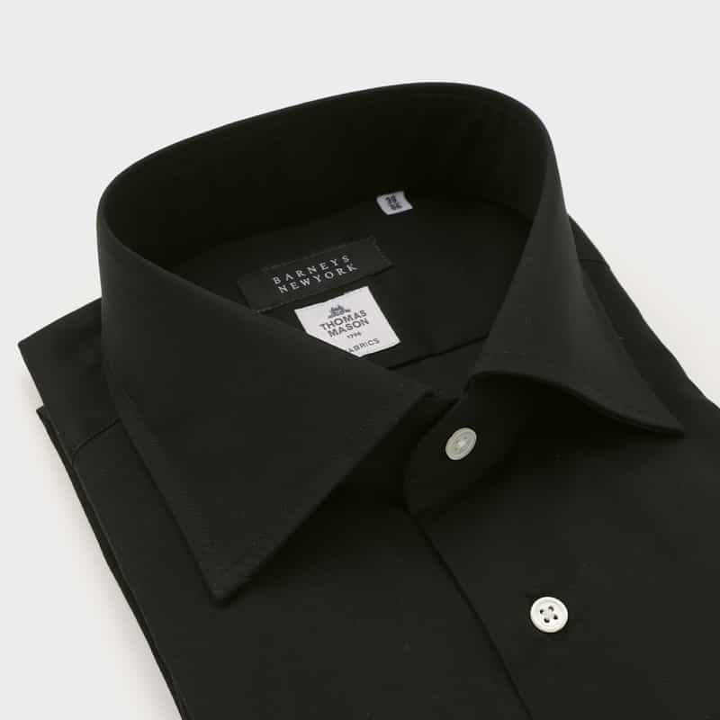 BARNEYS NEW YORK ドレスシャツ（THOMAS MASON社製生地使用） BLACK