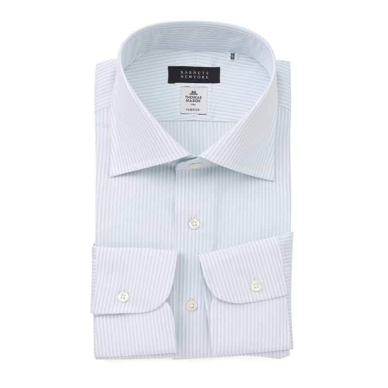 ストライプ柄ドレスシャツ（THOMAS MASON社製生地使用）