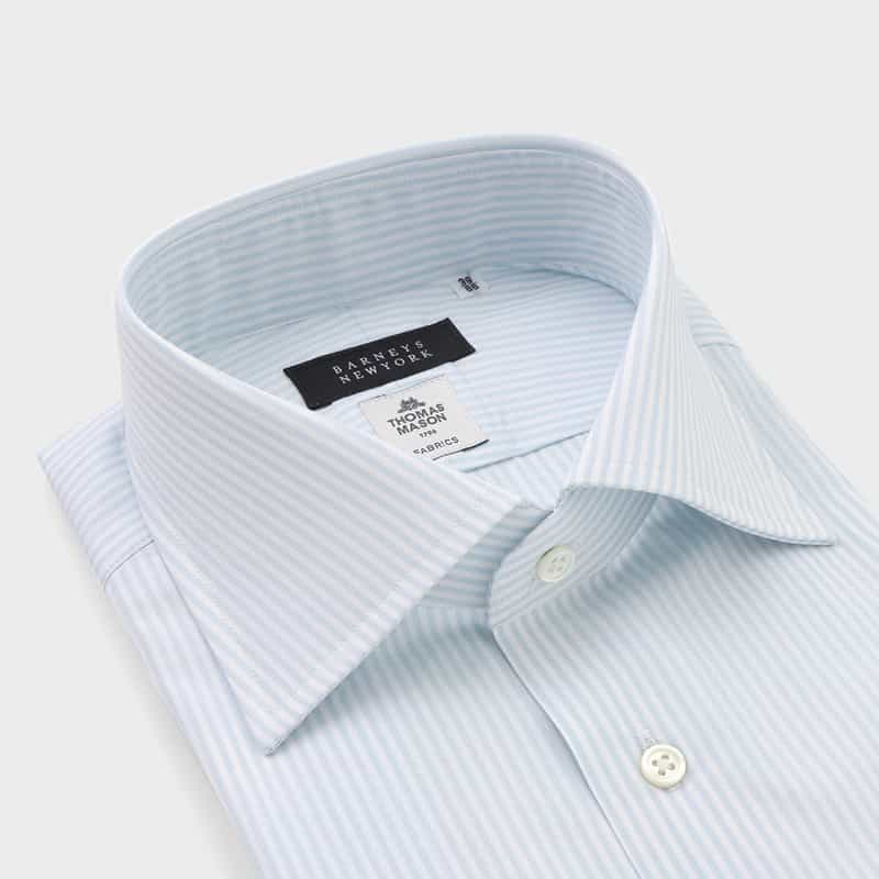 BARNEYS NEW YORK ストライプ柄ドレスシャツ（THOMAS MASON社製生地使用） LIGHT BLUE