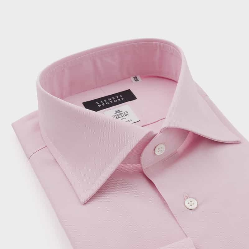 BARNEYS NEW YORK ピンストライプ柄ドレスシャツ（THOMAS MASON社製生地使用） PINK