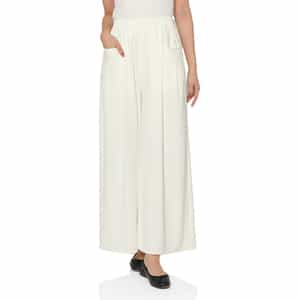 ウォッシャブル デザインポケット タックワイドパンツ