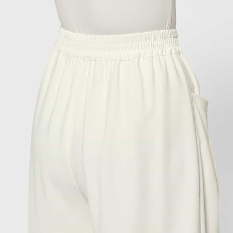 BARNEYS NEW YORK ウォッシャブル デザインポケット タックワイドパンツ OFF WHITE