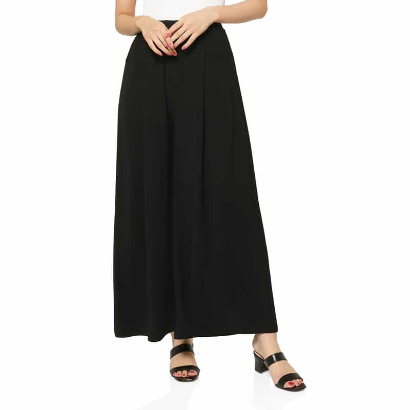 BARNEYS NEW YORK ウォッシャブル デザインポケット タックワイドパンツ BLACK