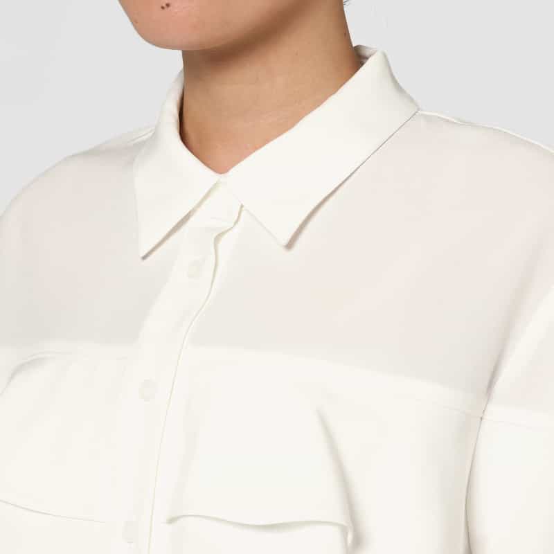 BARNEYS NEW YORK ウォッシャブル　ラッフルデザイン シアーブラウス OFF WHITE