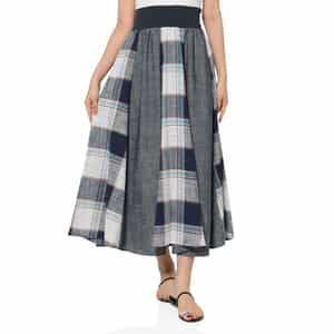 ウォッシャブル パネル切替ロングフレアスカート