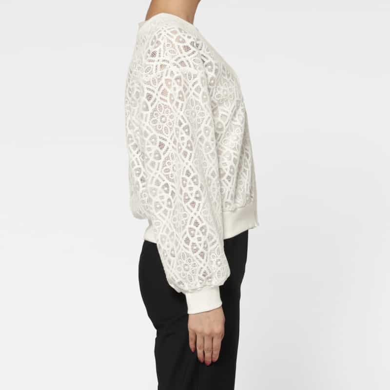 BARNEYS NEW YORK ウォッシャブル コード刺繍2WAYカーディガン WHITE