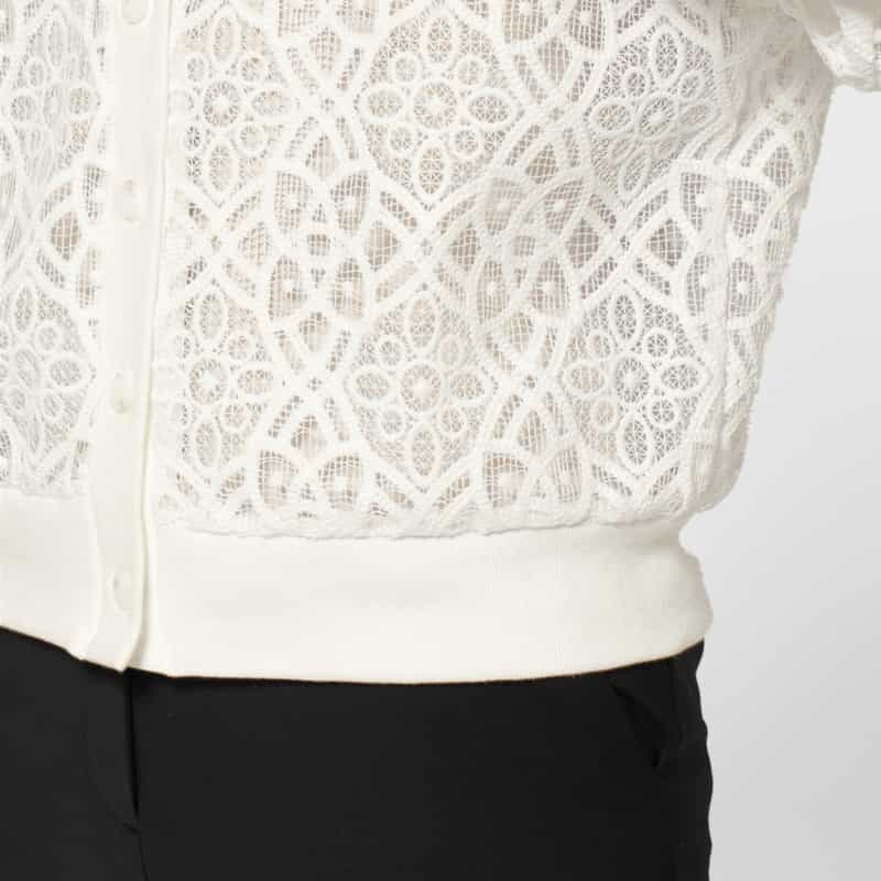 BARNEYS NEW YORK ウォッシャブル コード刺繍2WAYカーディガン WHITE