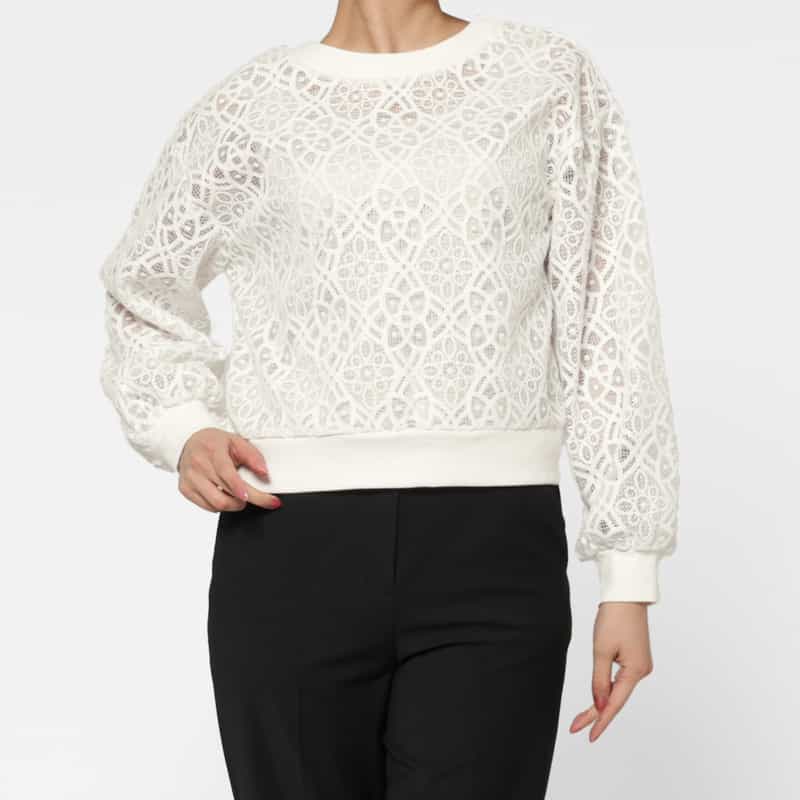 BARNEYS NEW YORK ウォッシャブル コード刺繍2WAYカーディガン WHITE